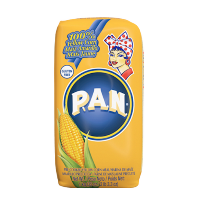 Pan Pre-Cooked Yellow Corn Flour | Harina Pan Amarilla 1kg Bags