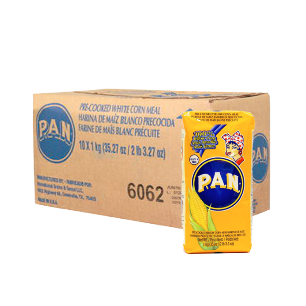 Pan Pre-Cooked Yellow Corn Flour | Harina Pan Amarilla 1kg Bags