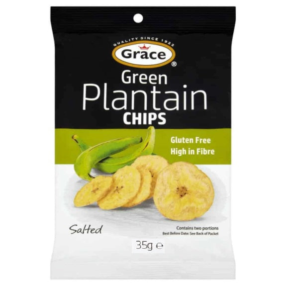 Grace Green Plantain Chips Snack Pack - 35g