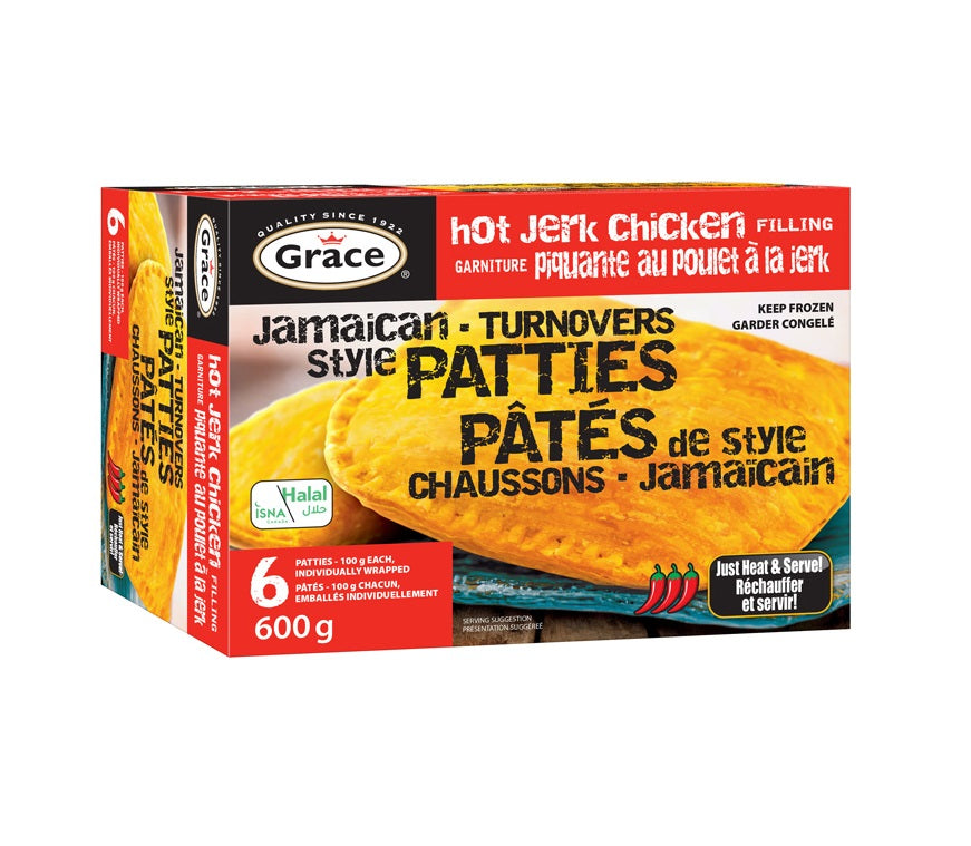 Jerk Chicken Patties Hot - 600g